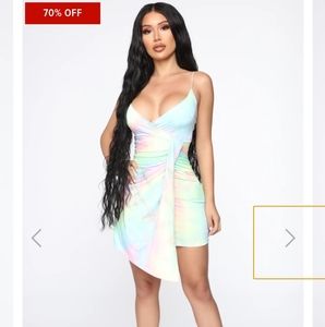 Fashion Nova - Mixing It Up Tie Dye Mini Dress NWT